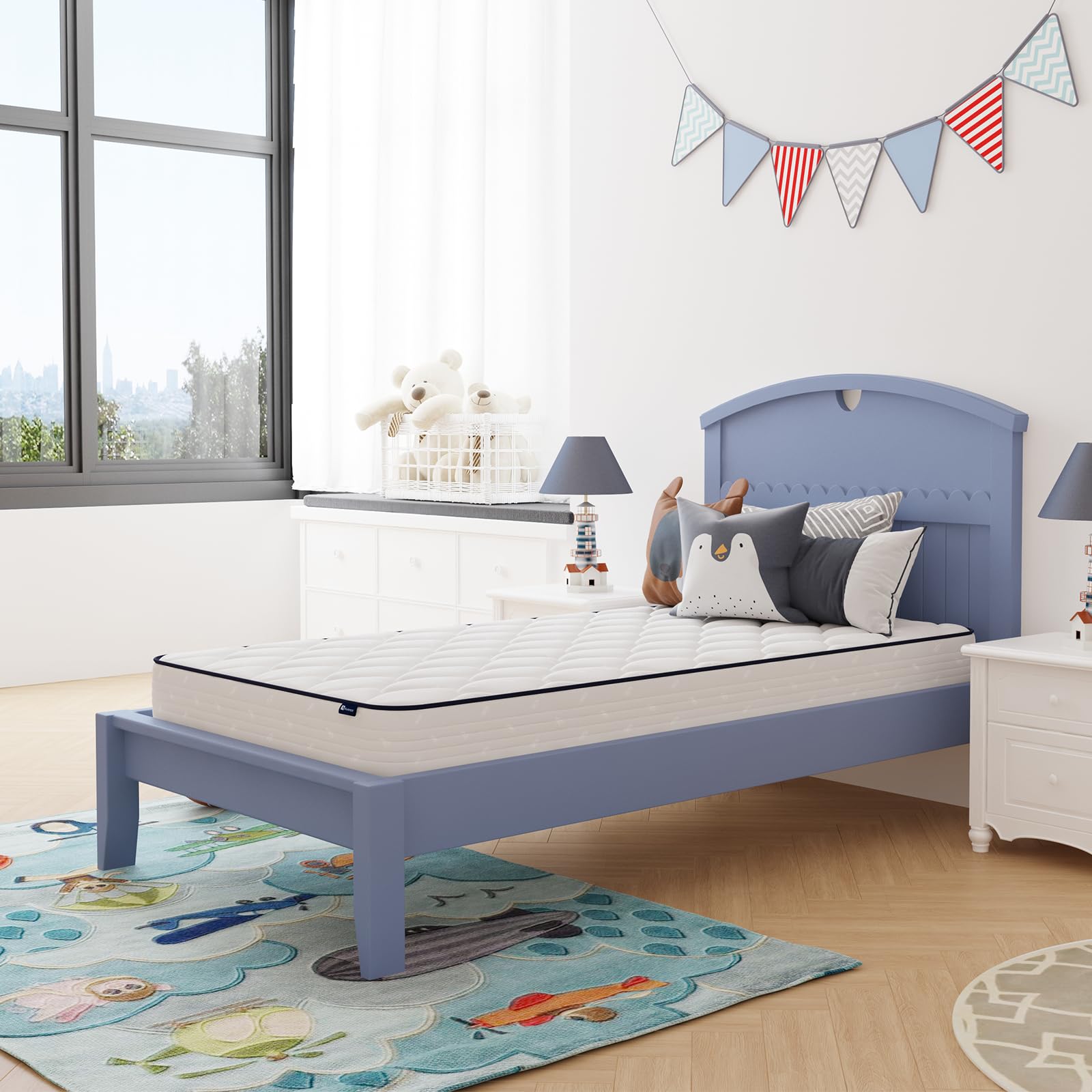 Avenco 6 Inch Twin Mattress, Twin Bed Mattress In A Box, Medium Soft, Breathable Fabric Cover & Adaptive Support, Certipur-Us Ce